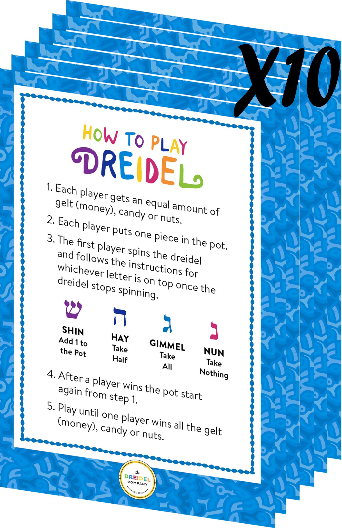 100 Dreidels de madera azul y blanco sólidos pintados a - Imagen 5