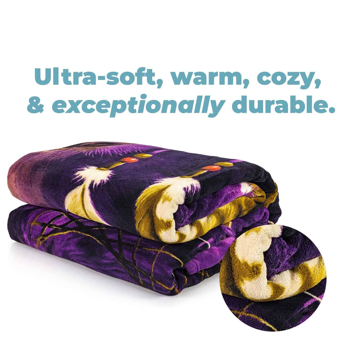 Dawhud Direct Dreamcatcher Wolf Manta de Lana para Cama, - Imagen 4