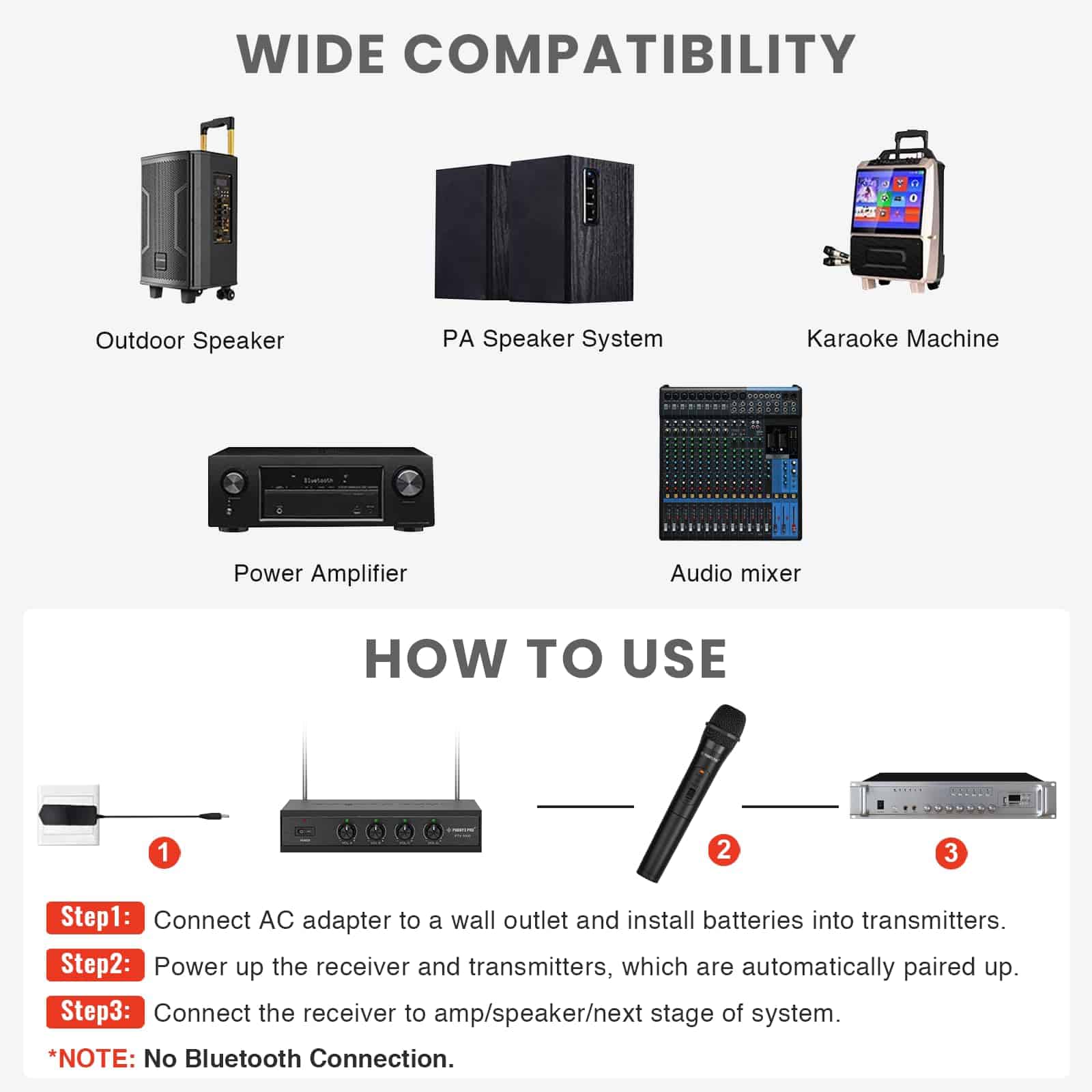 Sistema de Micrófono Inalámbrico Phenyx Pro, 4 Canales de - Imagen 8