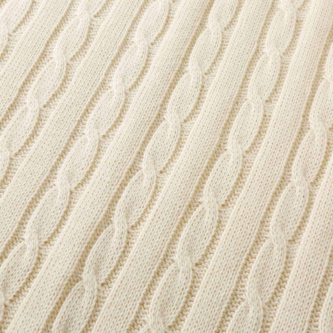 Manta de Lana de Cable 100% Algodón TREELY Súper Suave y - Imagen 6