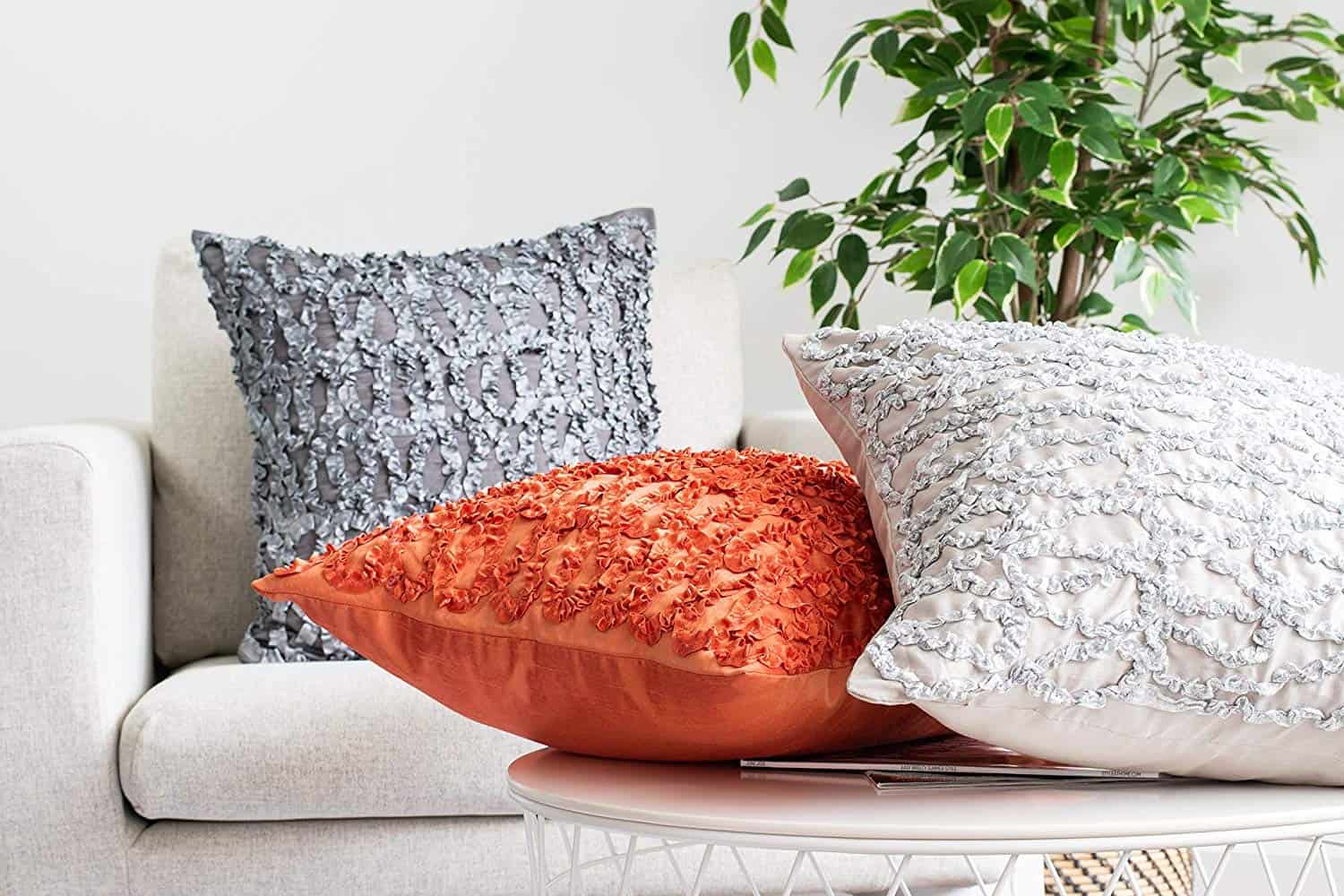 Fundas de Cojín Decorativas Mostaza Amarillo (Trabajo de - Imagen 4