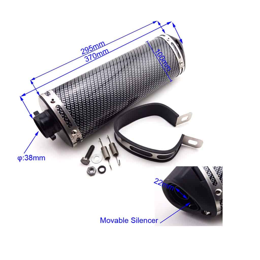 TC-Motor 38mm Silenciador de Escape con Abrazadera - Imagen 3