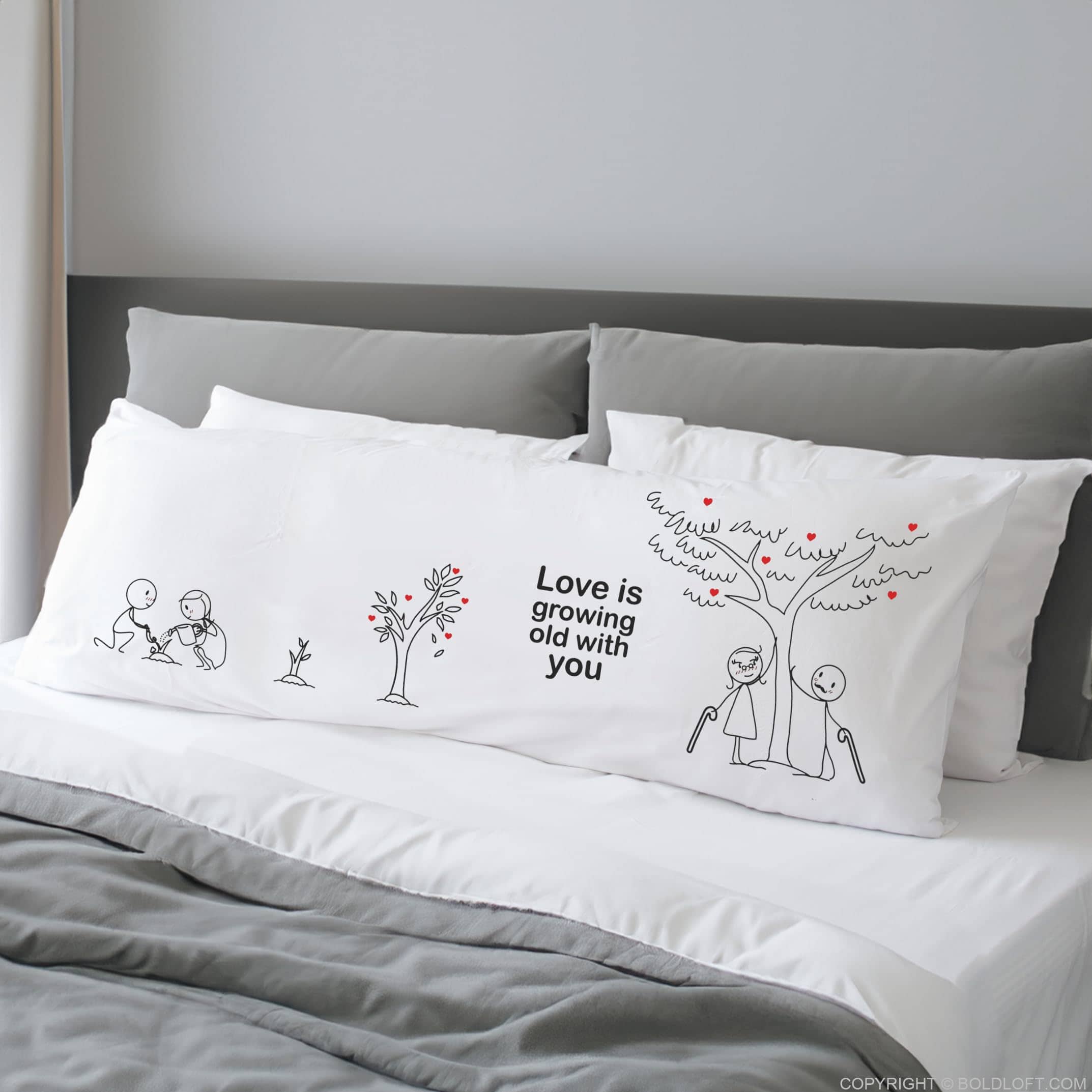 Funda de Almohada BoldLoft Grow Old with You - Regalos de - Imagen 4