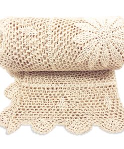 Manta de Ganchillo Boho Zenviro, 50"x60", 100% Hecha a