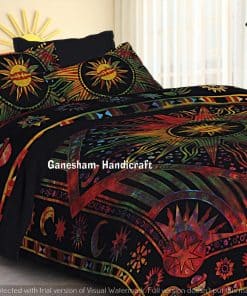Colcha de Duvet Mandala Reversible de Algodón Hecha a Mano