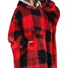 Manta con capucha de franela Catalonia Buffalo Plaid de