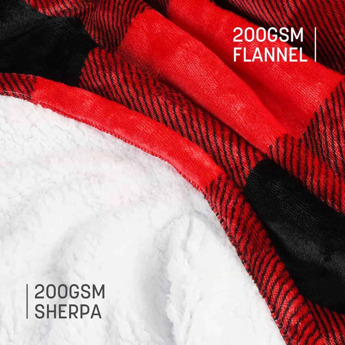 Manta con capucha de franela Catalonia Buffalo Plaid de - Imagen 4