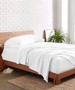 Juego de sábanas 100% algodón orgánico Bare -Blanco