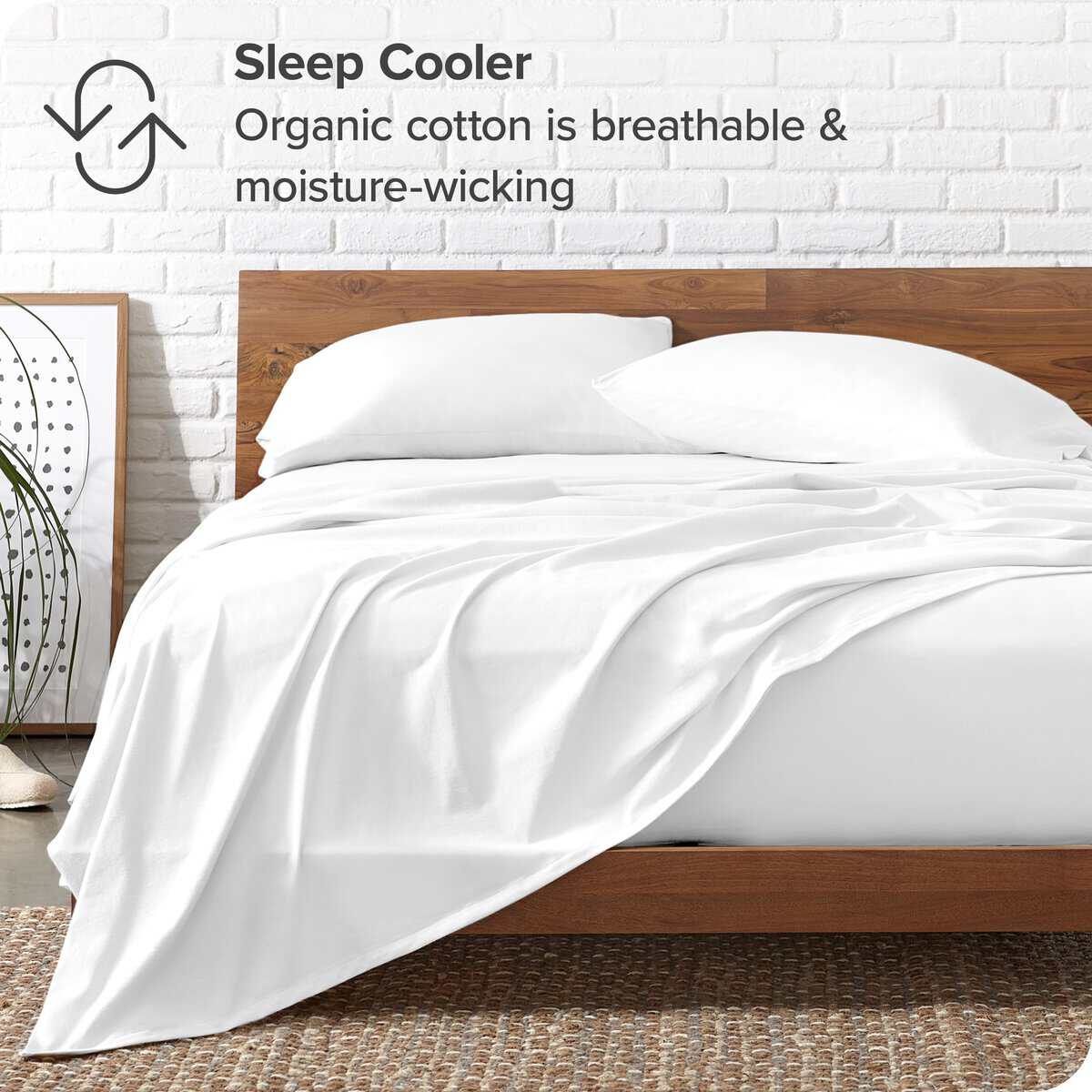 Juego de sábanas 100% algodón orgánico Bare -Blanco - Imagen 6