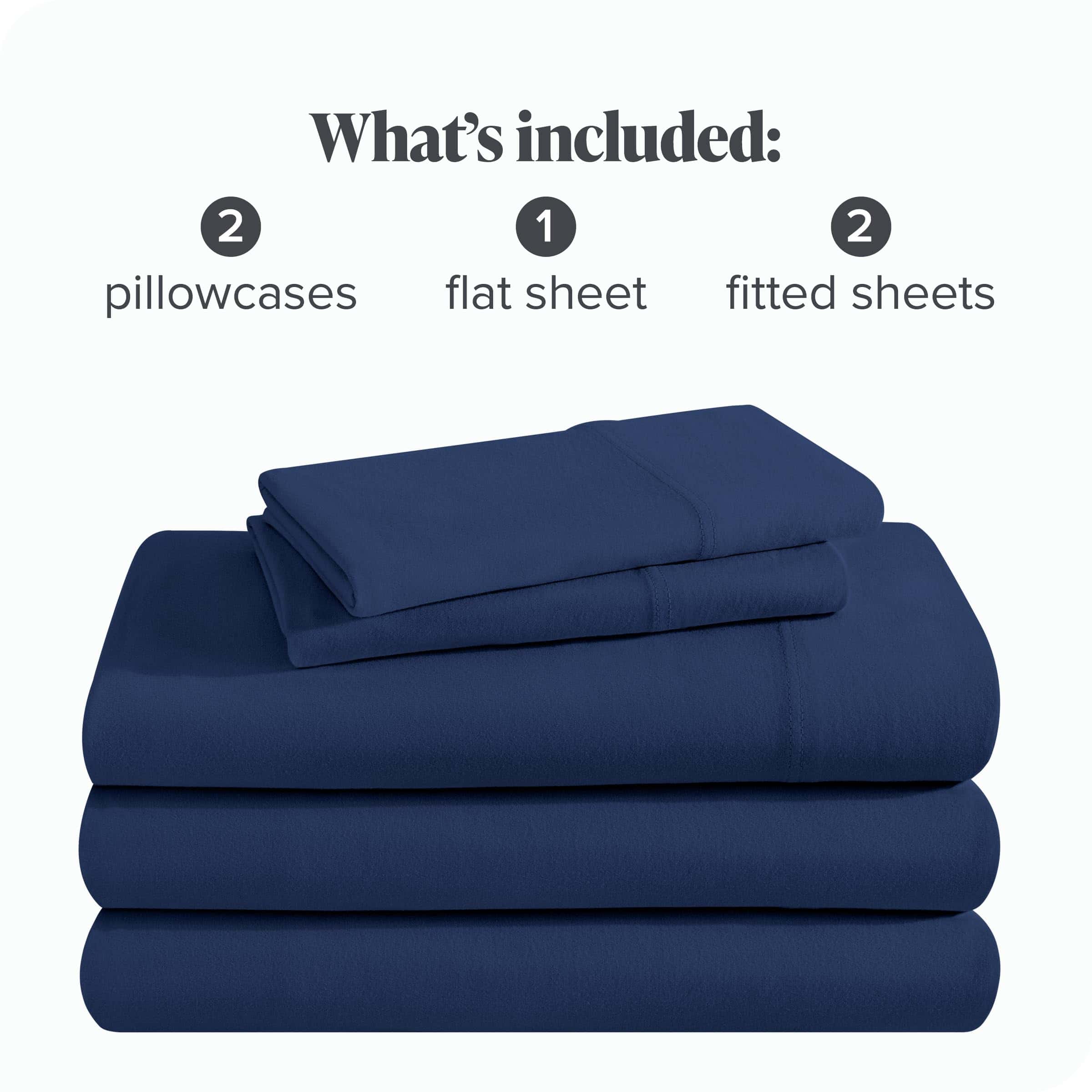 Juego de sábanas de algodón orgánico 100% Bare -Azul Oscuro - Imagen 9