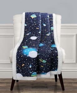 Manta Sherpa Lush Decor, Universo en Azul - Patrón de