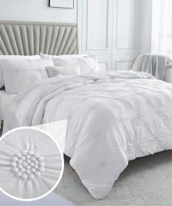 Juego de Edredón Alternativo de Plumas Blancas de 3 Piezas