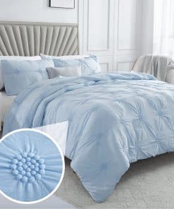 Juego de edredón color azul claro para cama individual/twin