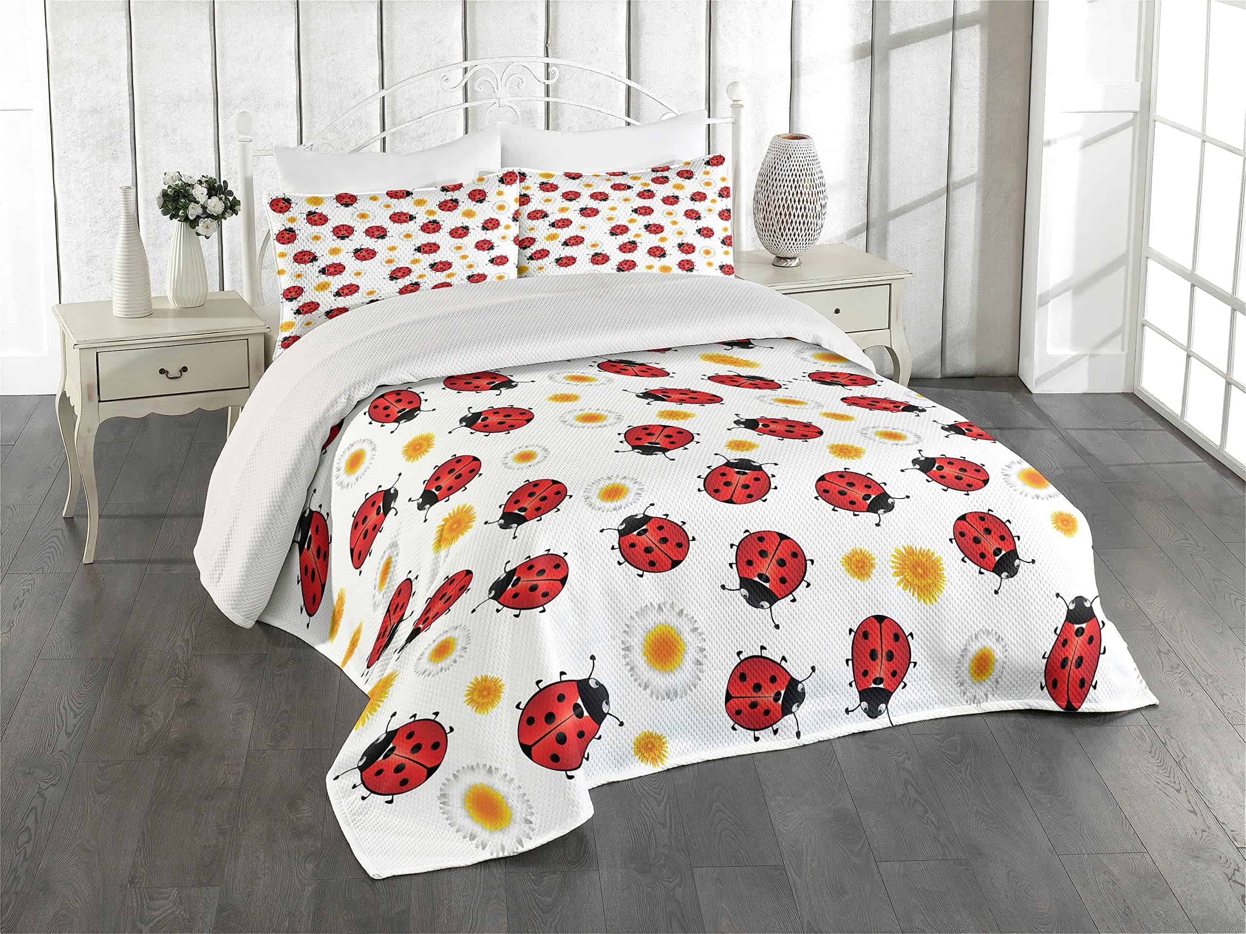 Set de colchas Lunarable Ladybugs tamaño Queen, Motivo de