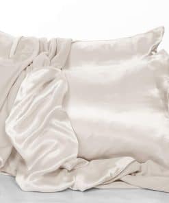 Funda de Almohada Estándar Satinada en Color Eggnog - Set