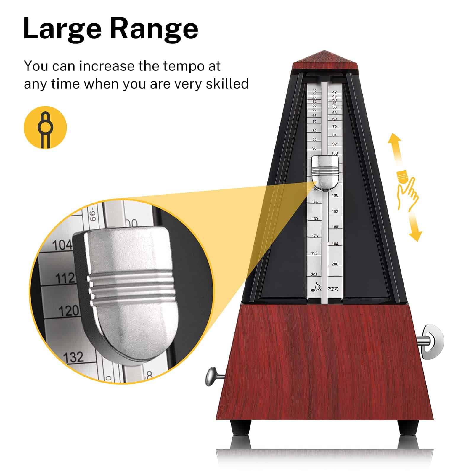 Metrónomo Mecánico Donner DPM-1 Para Músico Guitarra Piano - Imagen 6