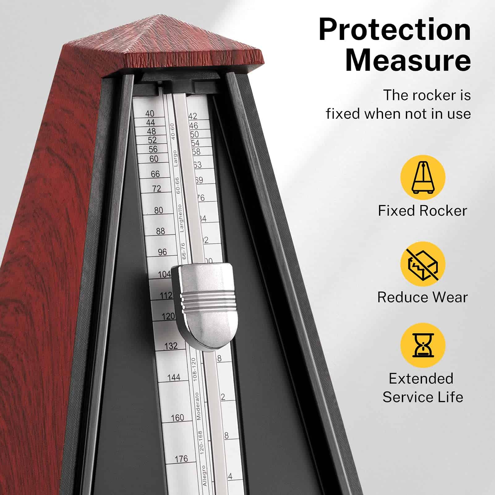Metrónomo Mecánico Donner DPM-1 Para Músico Guitarra Piano - Imagen 8