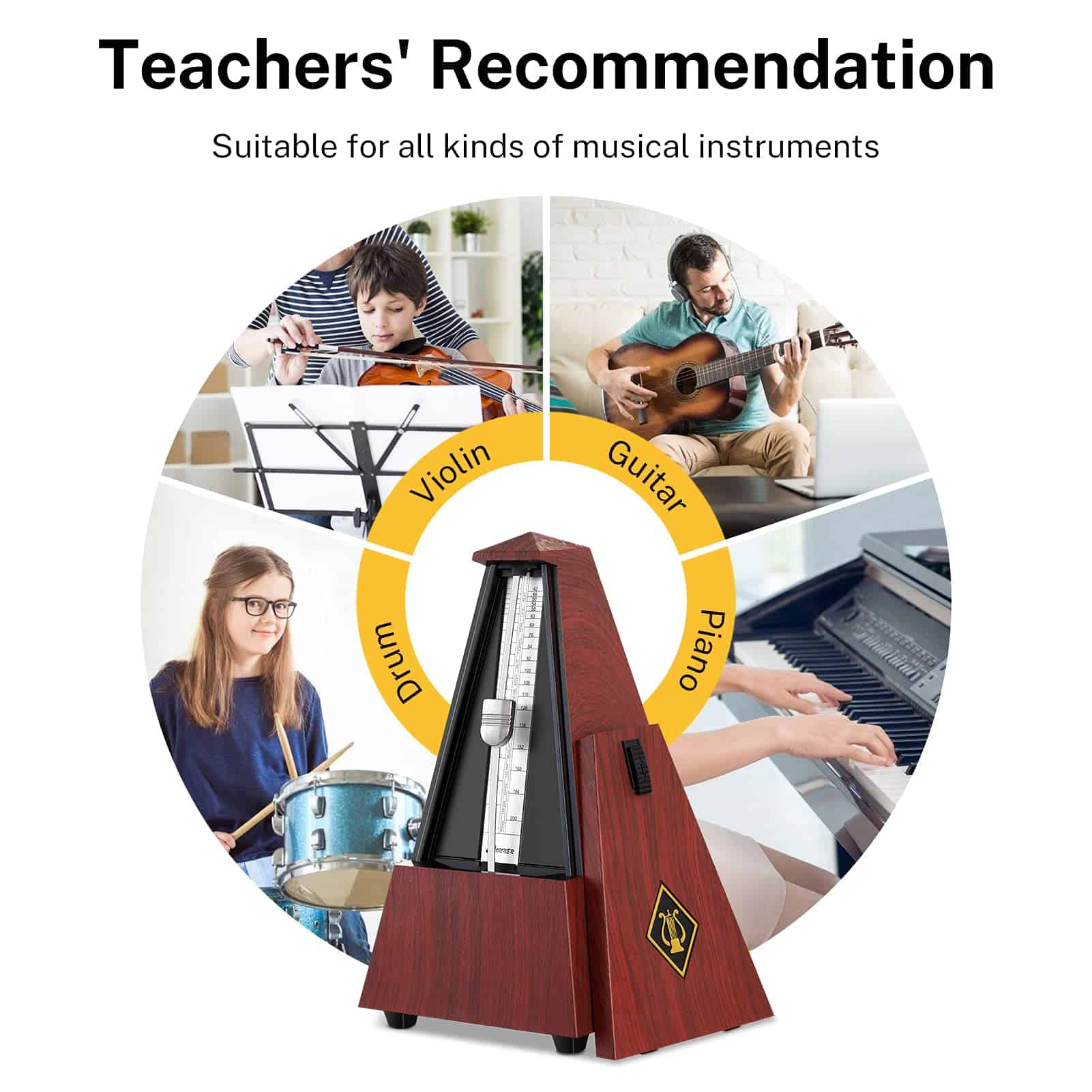 Metrónomo Mecánico Donner DPM-1 Para Músico Guitarra Piano - Imagen 3