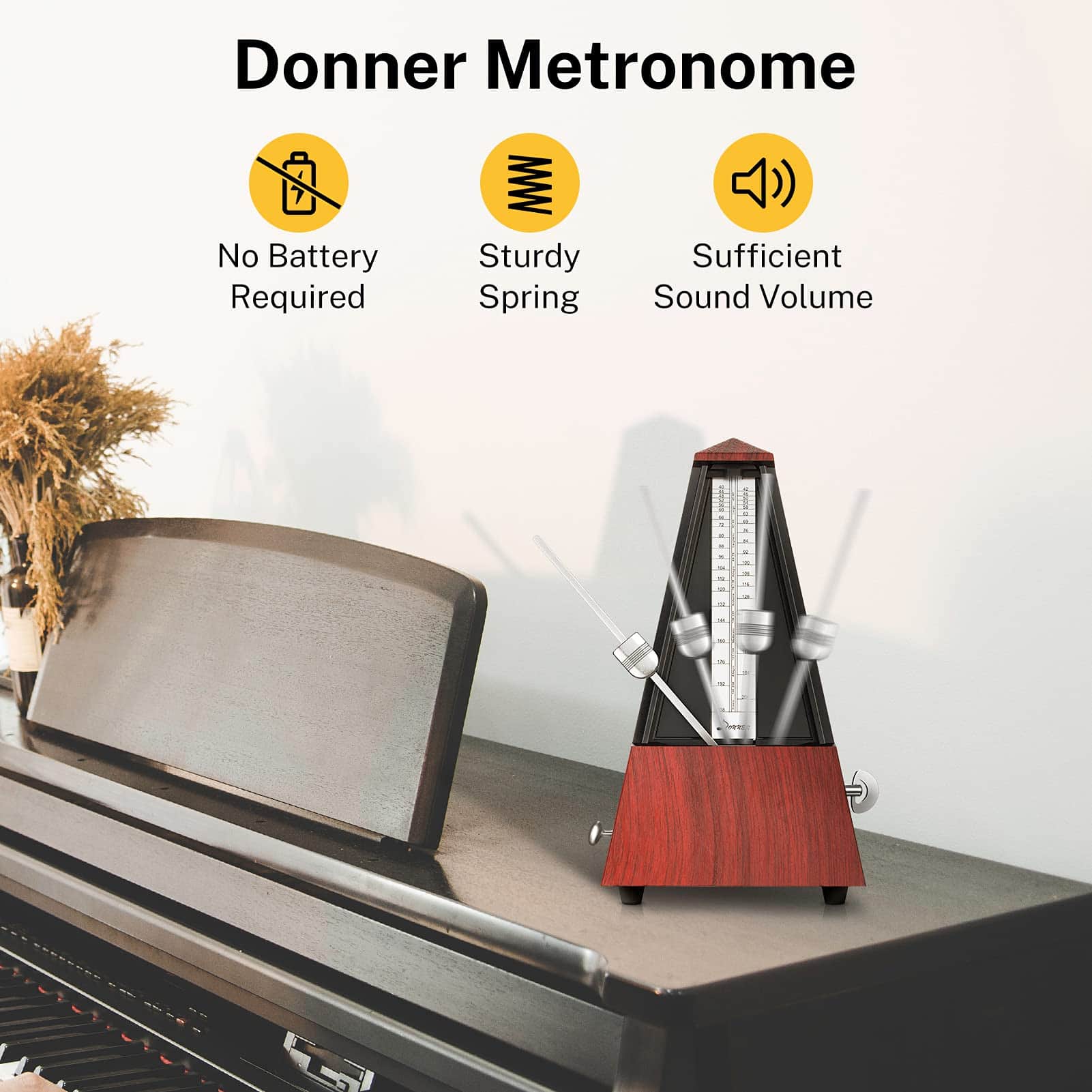 Metrónomo Mecánico Donner DPM-1 Para Músico Guitarra Piano - Imagen 4