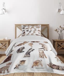 Colcha Lunarable de Gatos, Grupo de Divertidos y Juguetones