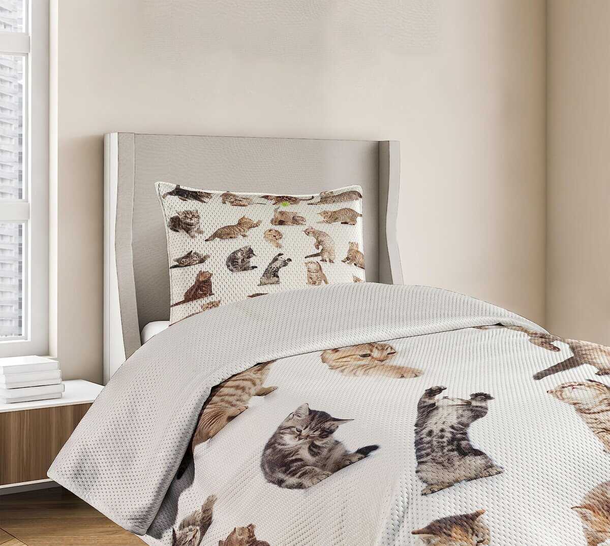 Colcha Lunarable de Gatos, Grupo de Divertidos y Juguetones - Imagen 7