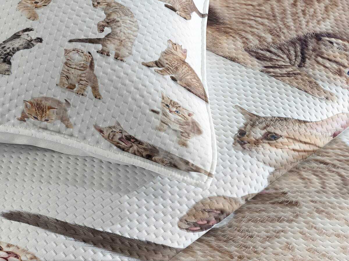 Colcha Lunarable de Gatos, Grupo de Divertidos y Juguetones - Imagen 4