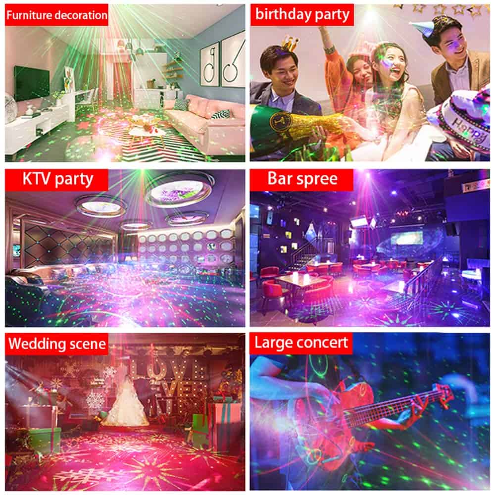 Luces de fiesta bola de discoteca QinGers luz de proyector - Imagen 7