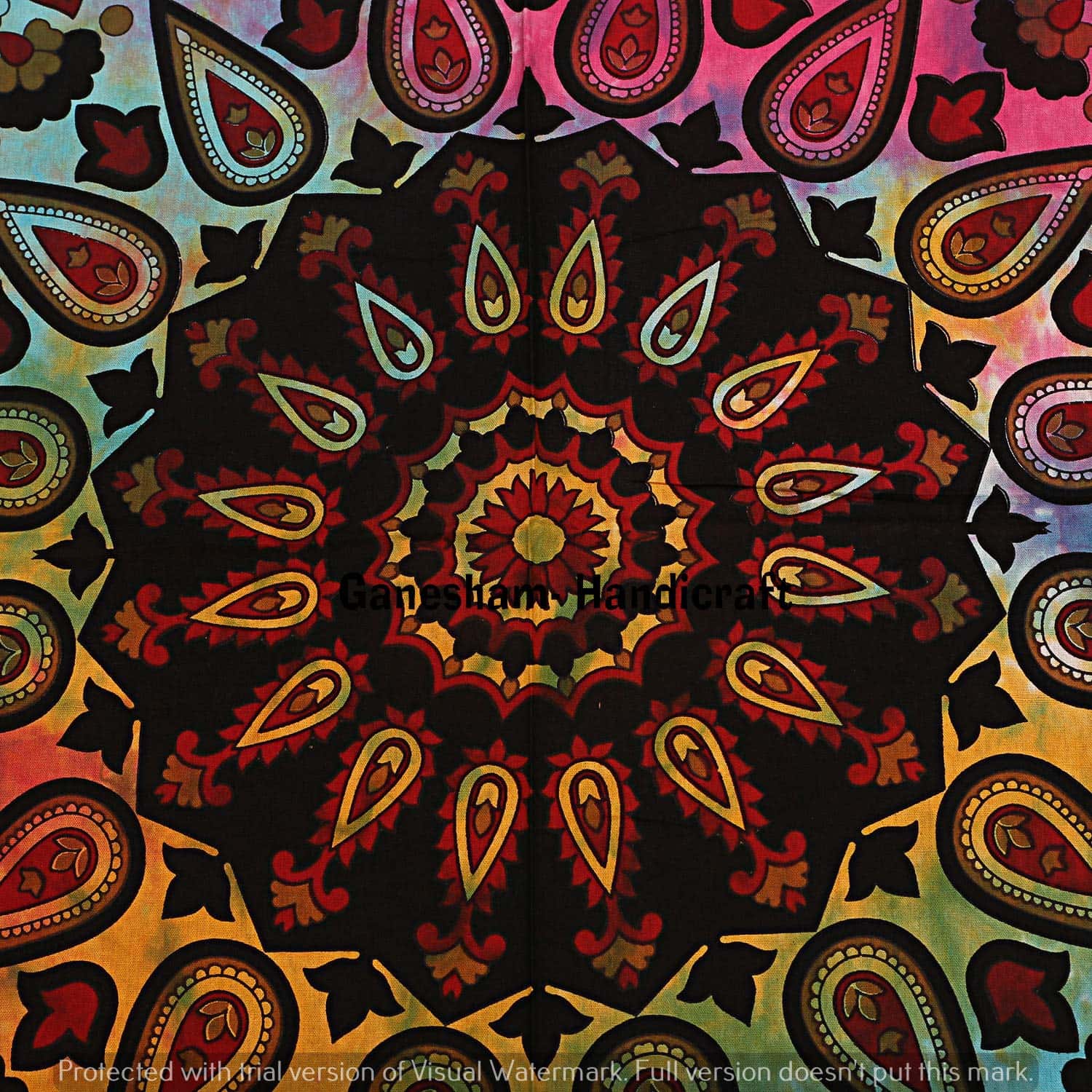 Colcha de Mandala Reversible para Cama de Reina Boho Hippie - Imagen 3