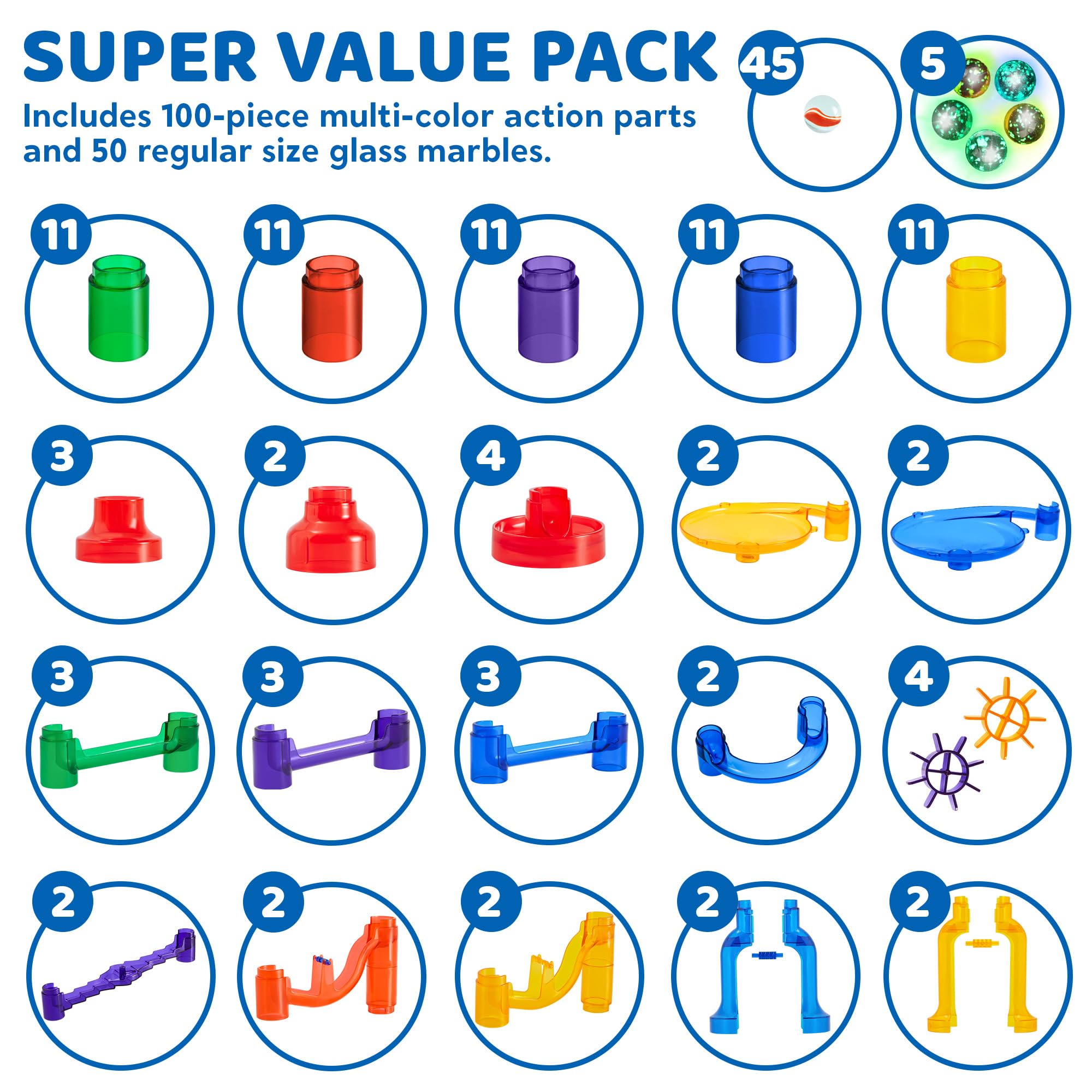 JOYIN 150Pcs Glowing Marble Run- Juego de Bloques de - Imagen 3