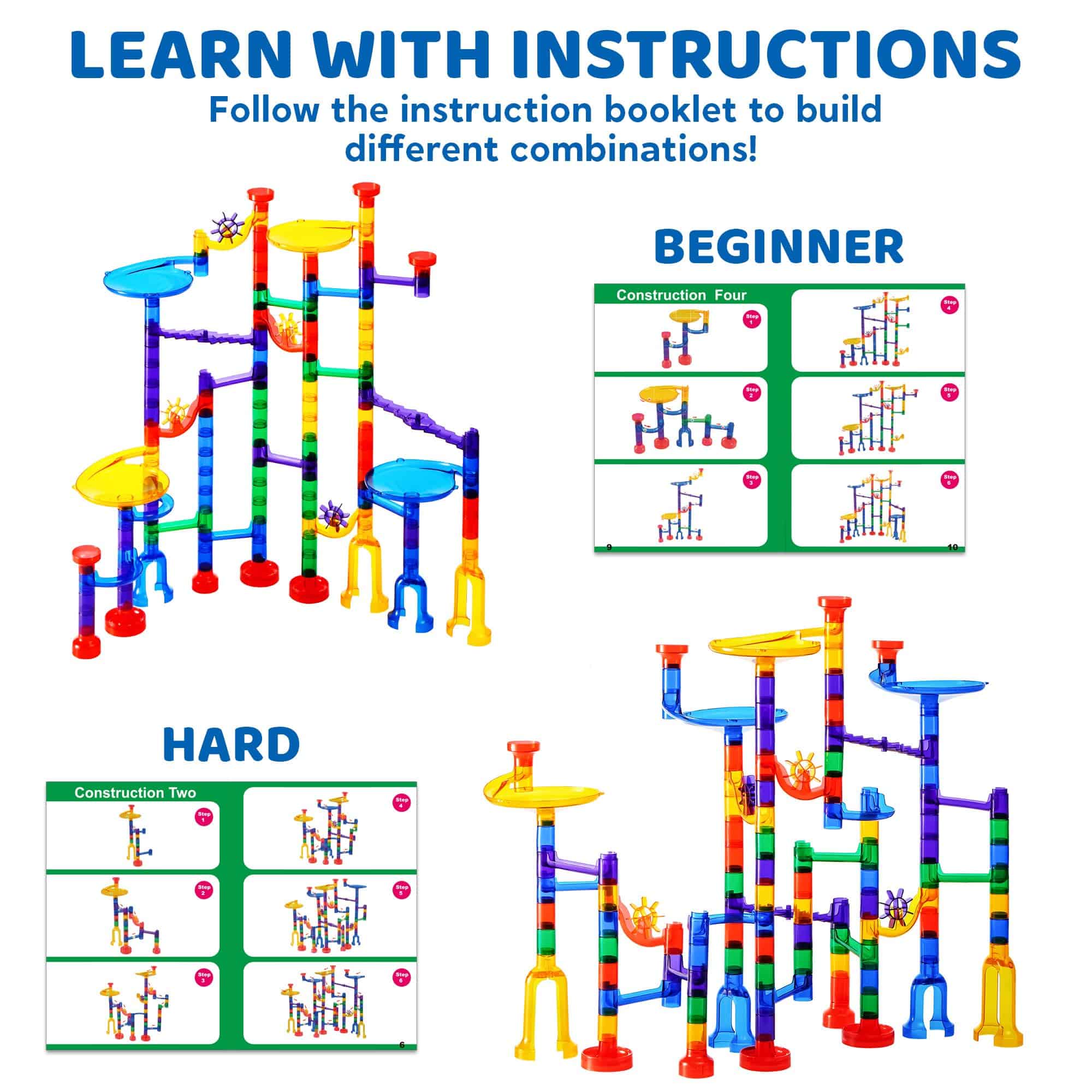 JOYIN 150Pcs Glowing Marble Run- Juego de Bloques de - Imagen 4