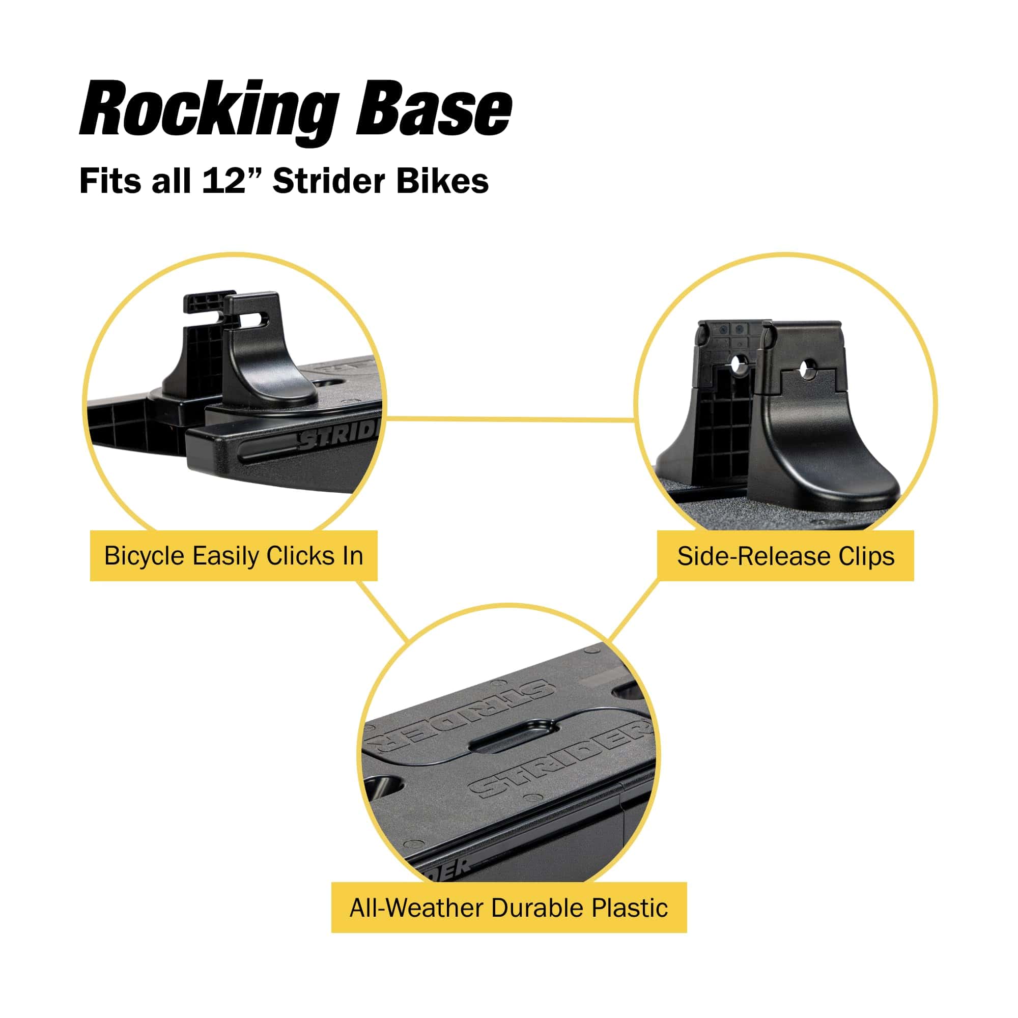 Bicicleta Strider 12� Sport (Amarilla) + Base Rockera - - Imagen 5