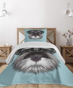 Colcha Lunarable Animal, Ilustración de un Schnauzer en