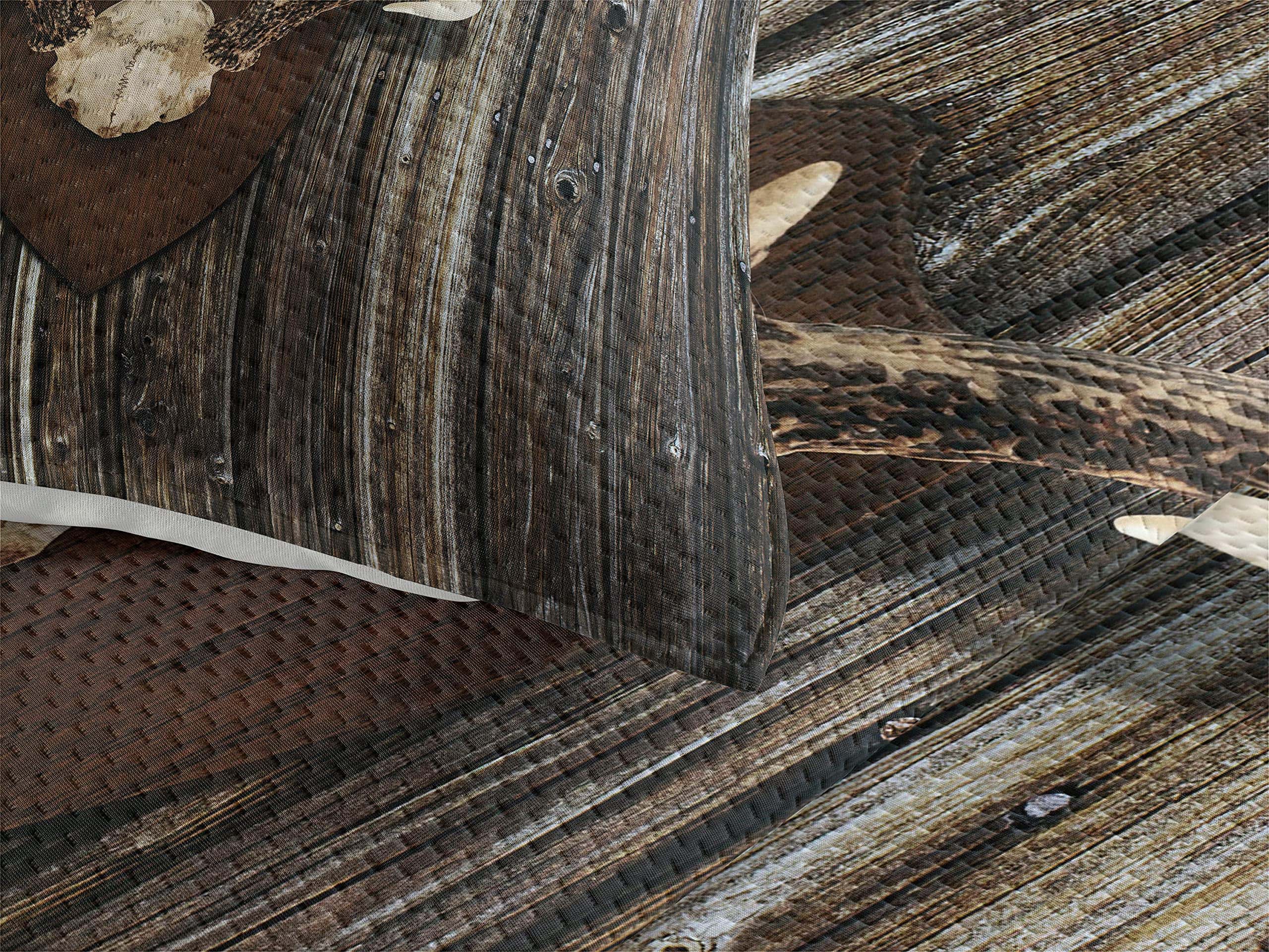 Colcha de Lunarable Antler, Rustic Home Cottage Cabin Wall - Imagen 4