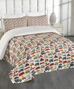 Juego de Cubrecamas Lunarable Cartoon Tamaño Queen, Aviones