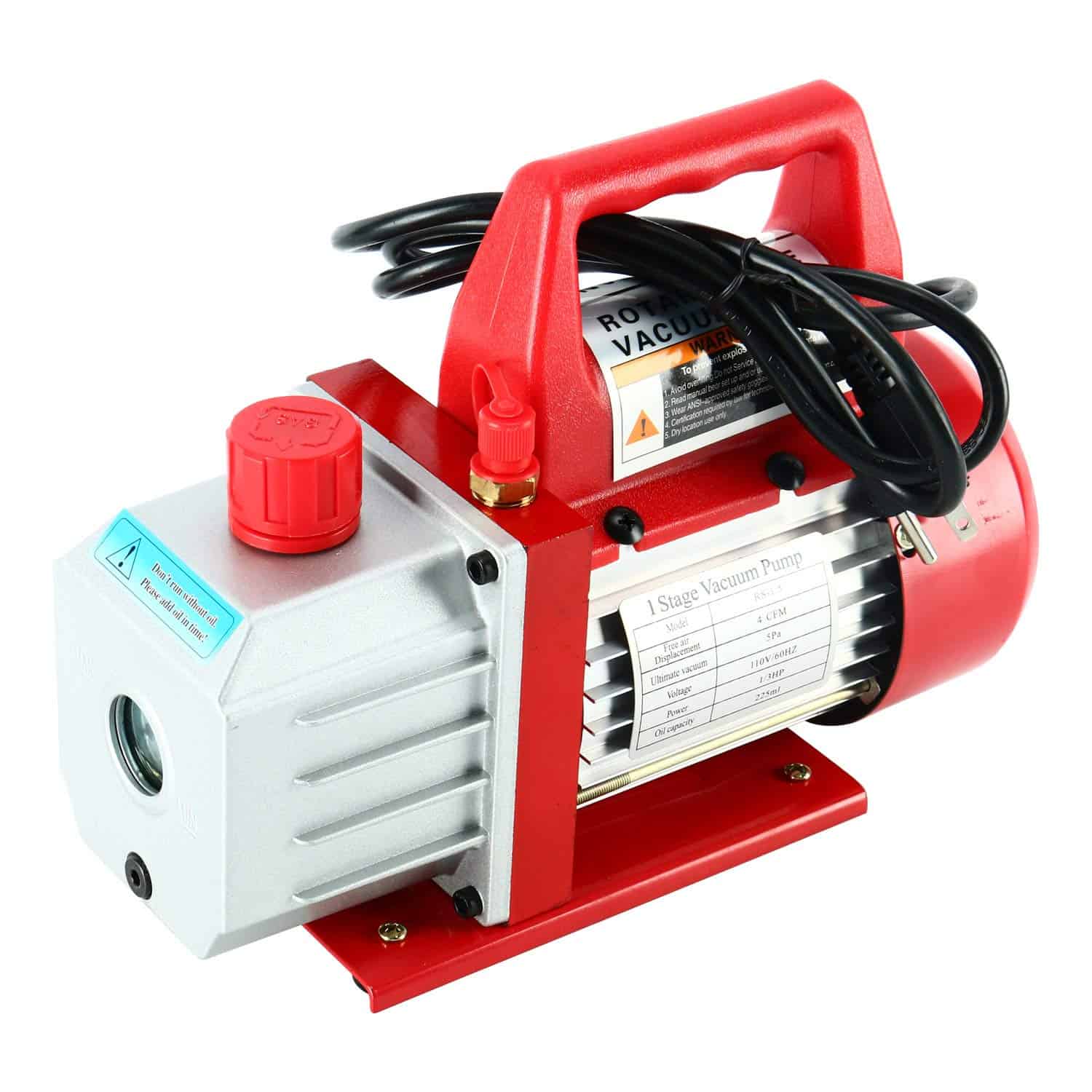 YaeTek Bomba de Vacío de Paletas Rotativas 4CFM 1/3HP HVAC - Imagen 4