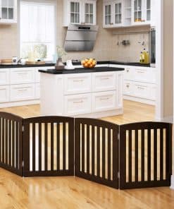 PAWLAND Puerta de mascotas de madera plegable independiente
