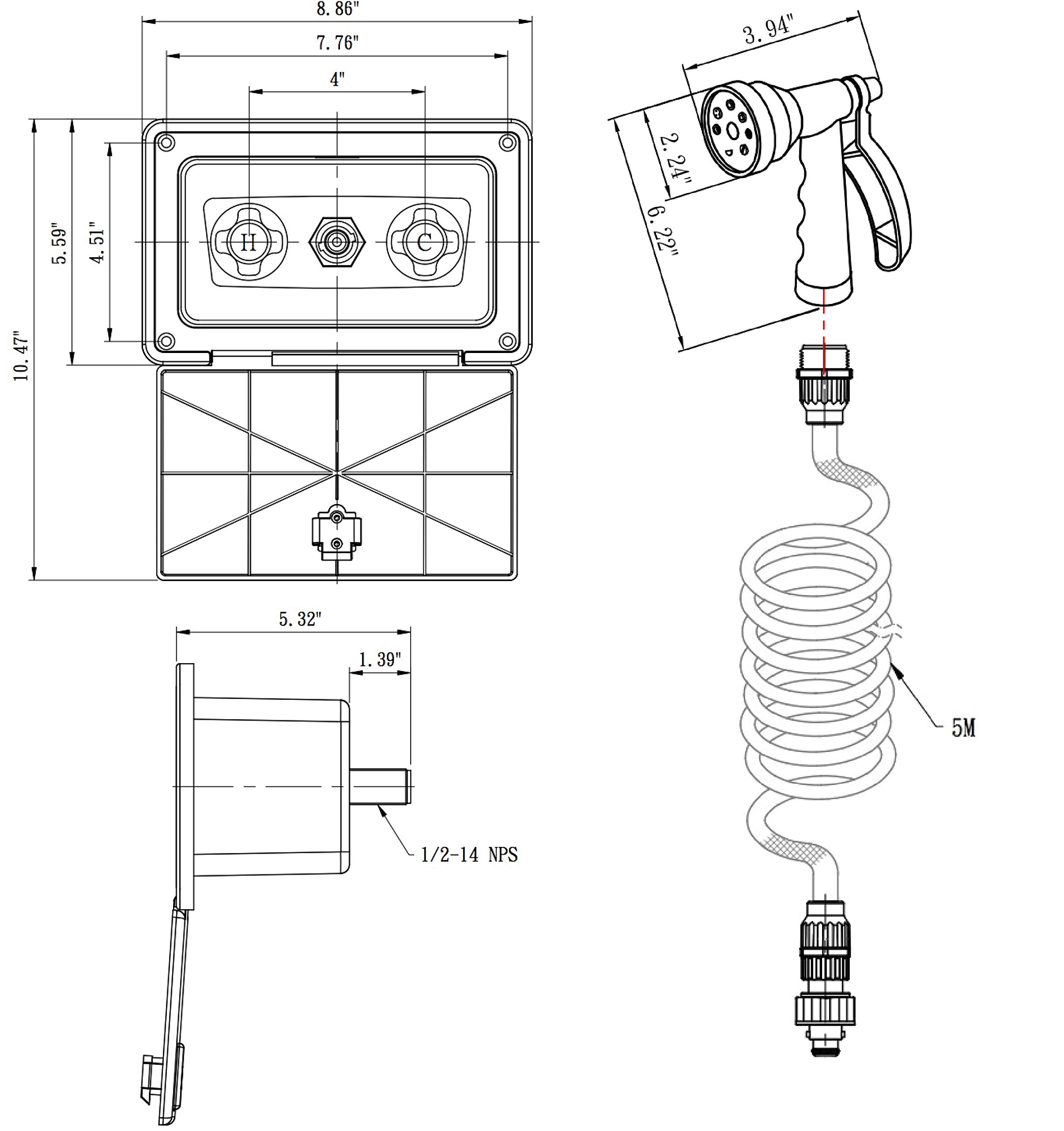 Dura Faucet DF-SA189-BK Kit de Rociador Desmontable de - Imagen 3