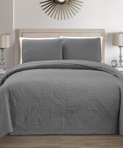 Colcha de cama de tamaño extra grande con relieve MK Home
