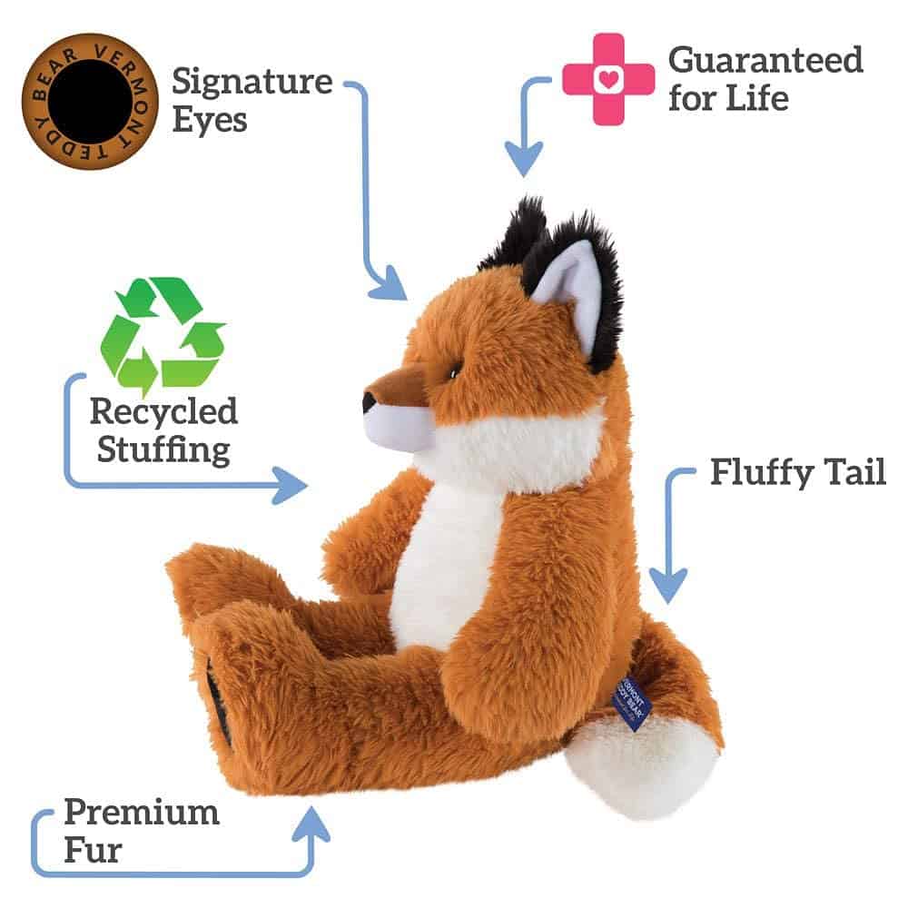 Vermont Teddy Bear Stuffed Fox - Peluche de Zorro Ultra - Imagen 4