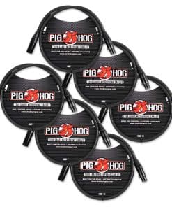 Paquete de 6 Cables de Micrófono de Grado Turístico Pig Hog