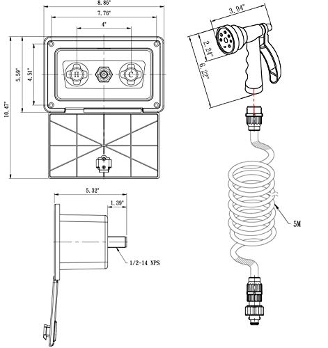 Dura Faucet DF-SA189-WT Kit de rociador desmontable con - Imagen 3