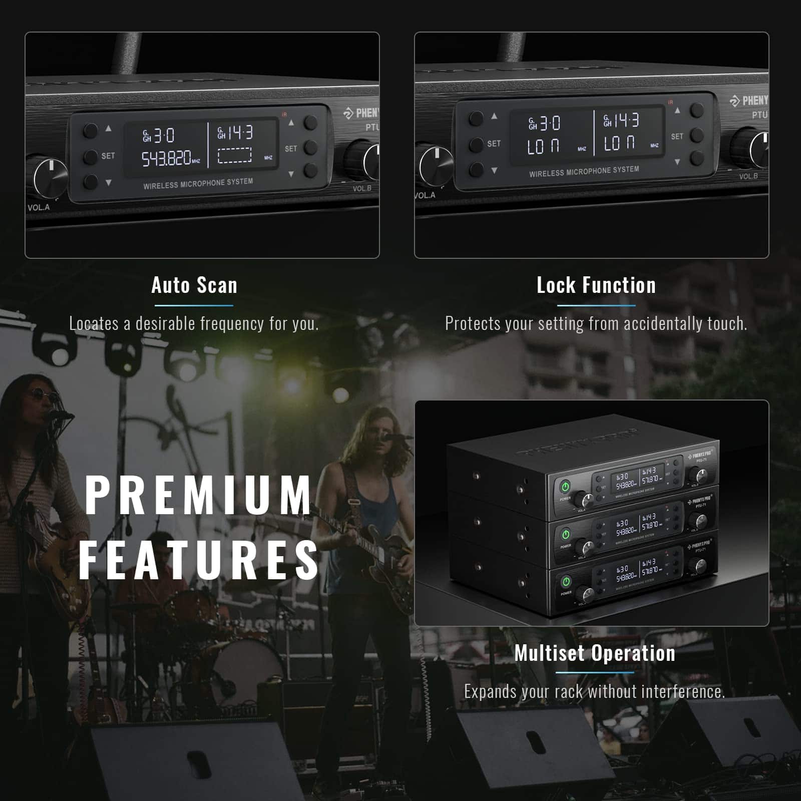 Sistema de Micrófono Inalámbrico Phenyx Pro, Set Doble con - Imagen 6