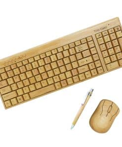 Teclado y ratón de bambú inalámbricos - Natural, hecho a