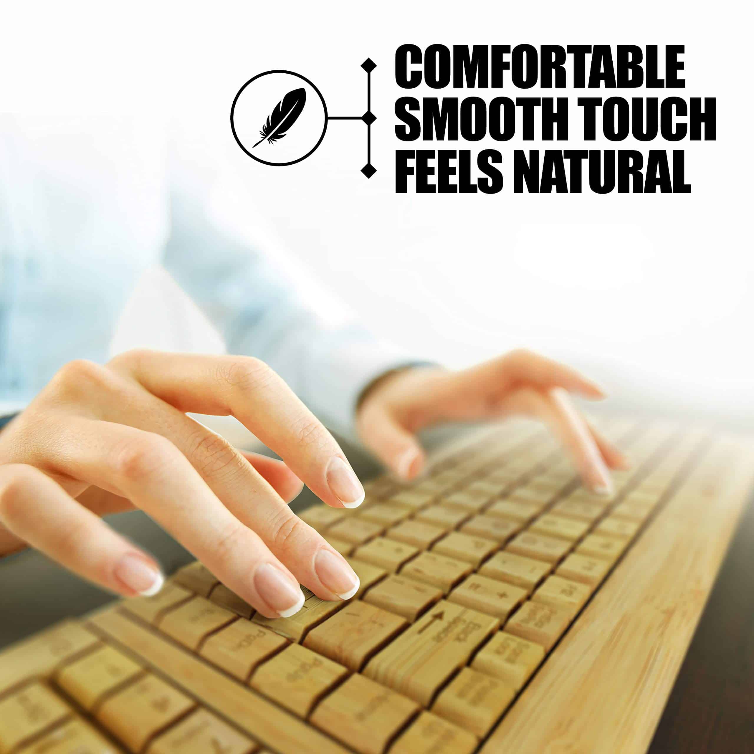 Teclado y ratón de bambú inalámbricos - Natural, hecho a - Imagen 6