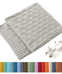 Manta de algodón tejida TREELY para sofá (50 x 60 pulgadas,