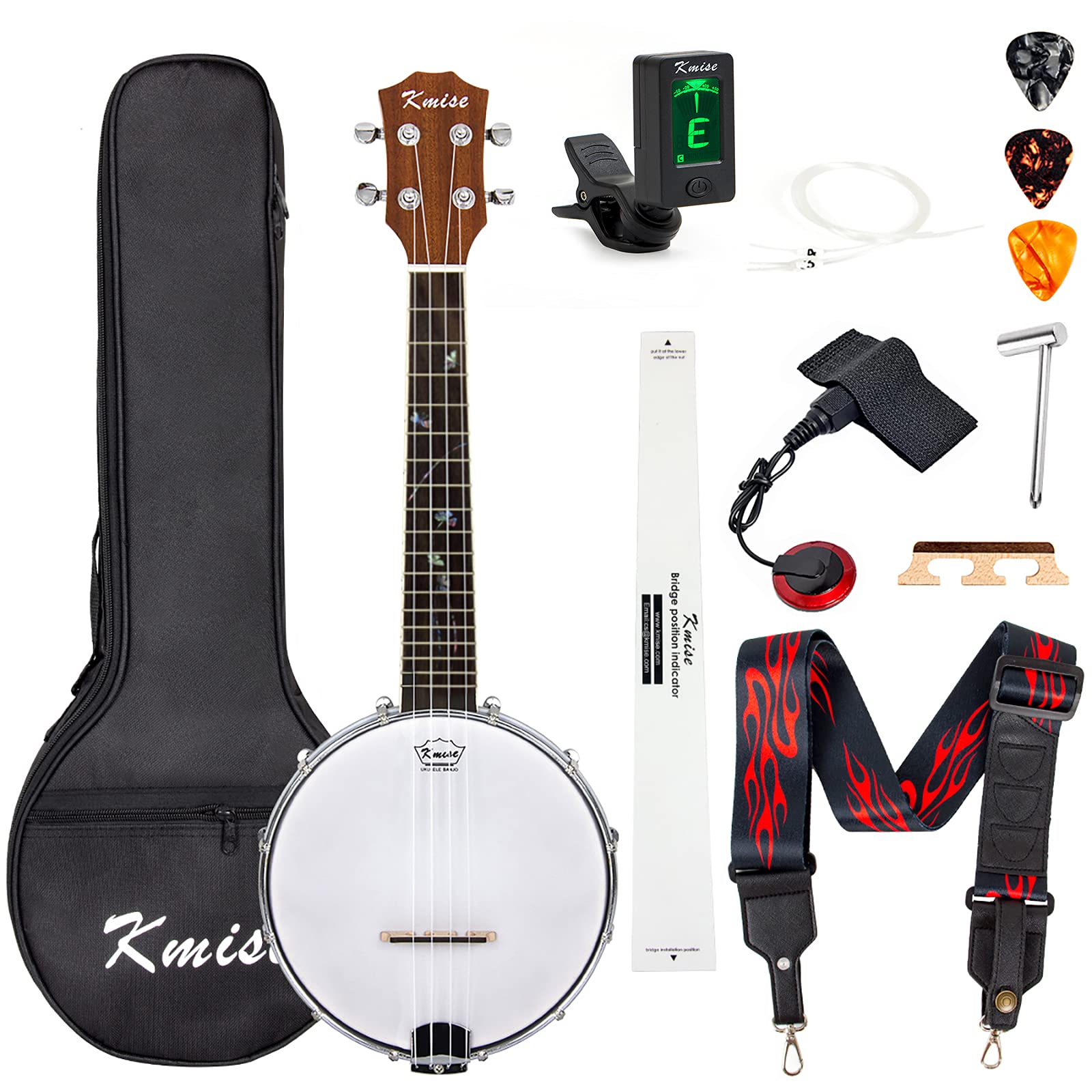Kmise Banjolele 4 String Banjo Ukulele Concert 23 Pulgadas
