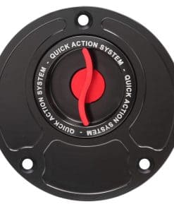 Tapa de combustible rápida CNC en negro y rojo compatible