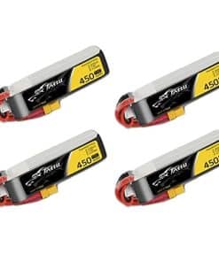 TATTU 4 Paquetes 450mAh 7.4V 75C 2S Paquete de Baterías