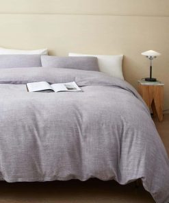 Funda de Edredón BFS HOME de Algodón/Lino -Púrpura Grisáceo