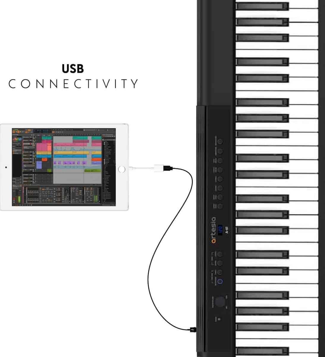 Piano Digital Portátil de 61 Teclas Artesia con Teclas - Imagen 6